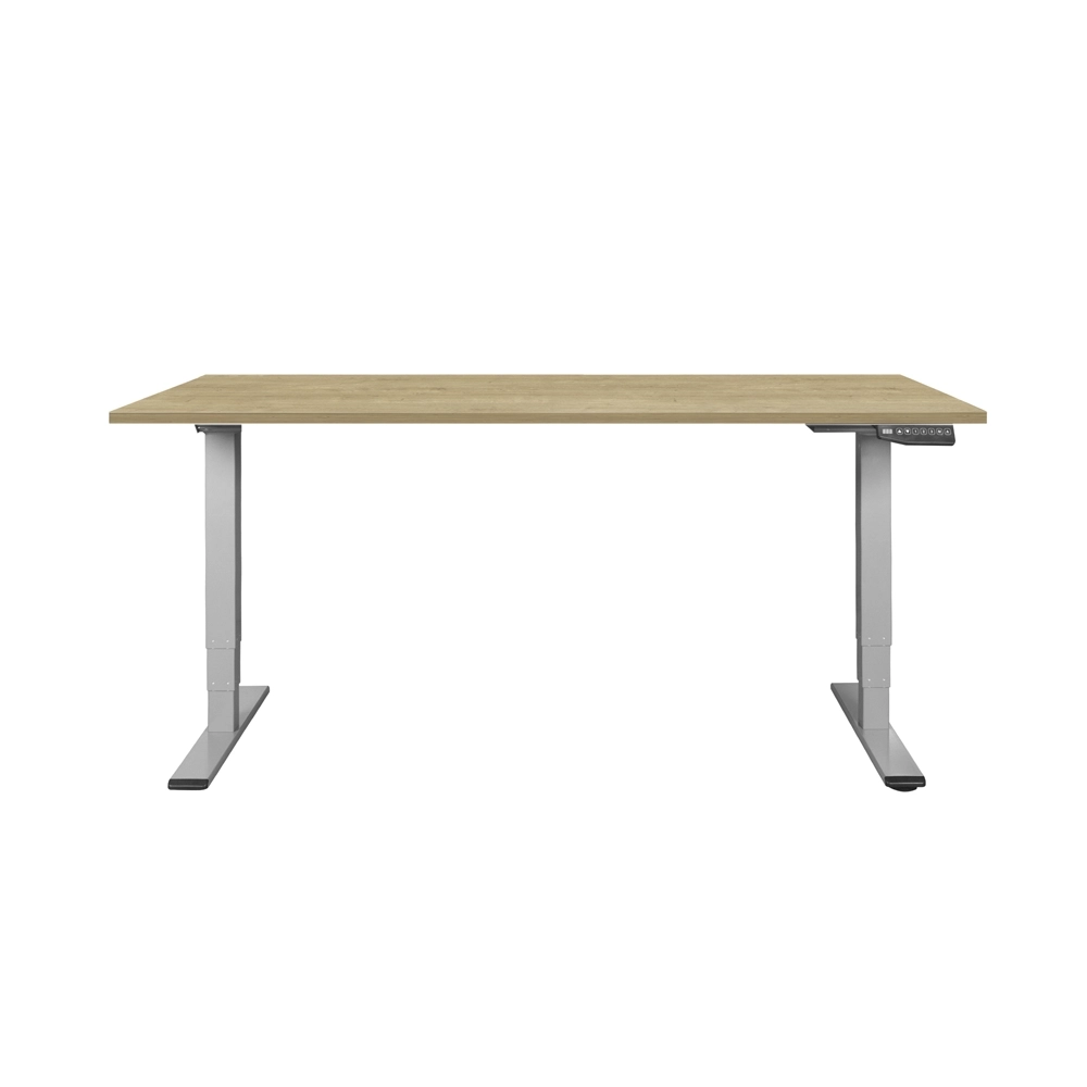 CONTINI höhenverstellbarer Bürotisch 1.4x0.8m Eiche / Gestell ET225E dunkelgrau