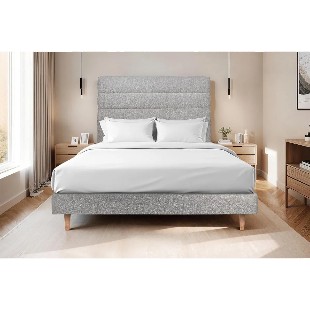 Sommeil de plomb Lit 140x190cm - Gris