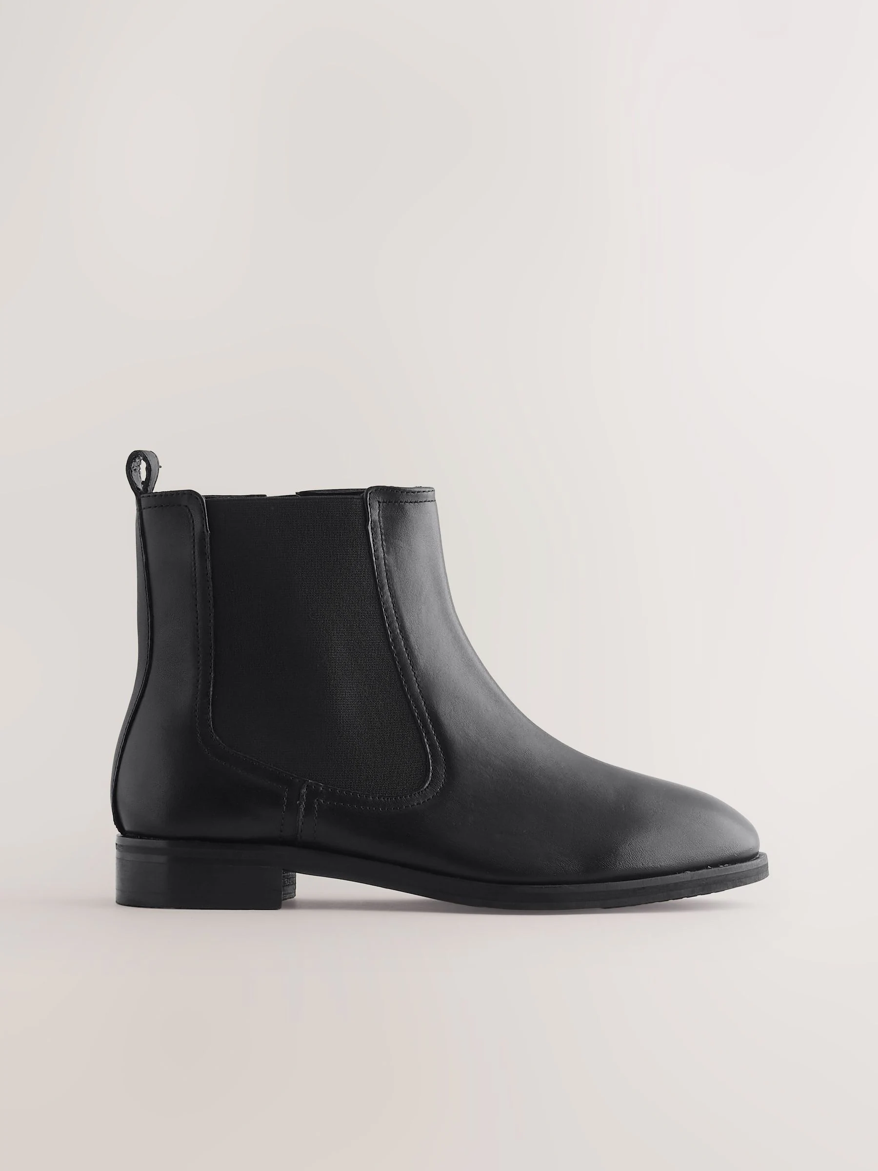 Zwart leer - Forever Comfort® Chelsea-enkellaarzen