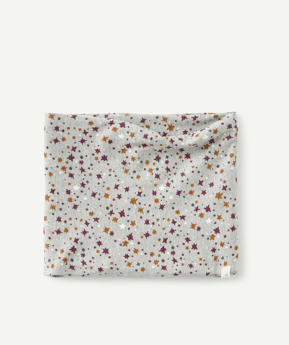 SNOOD DOUBLE TOUR GRIS ET IMPRIMÉ ÉTOILÉ BÉBÉ GARÇON
