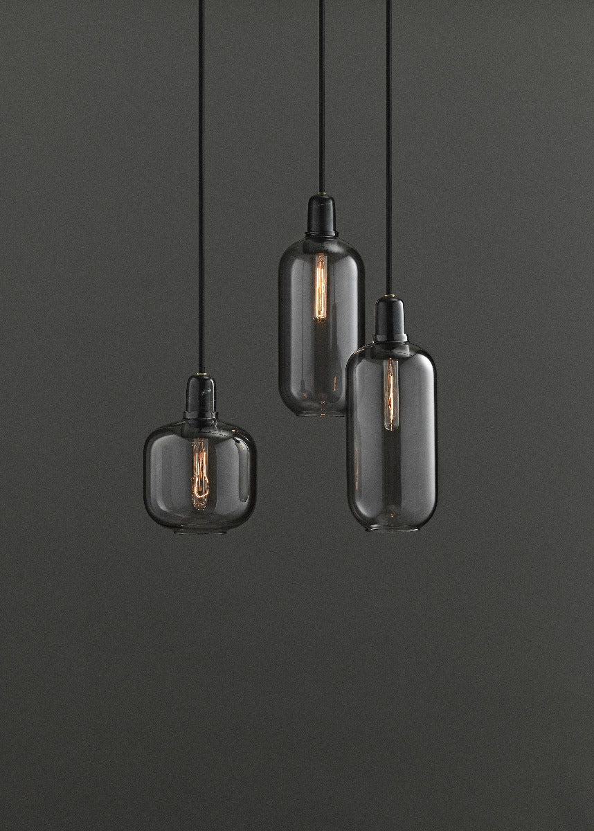 Normann Copenhagen  Amp Lampe, lille - smoke/sort