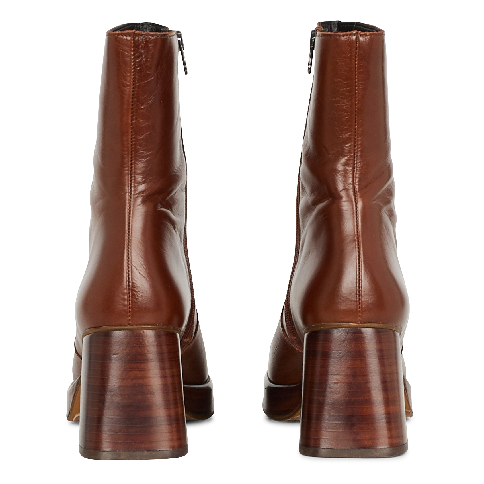 BRIGAND - Bottines à talons en cuir| Marron