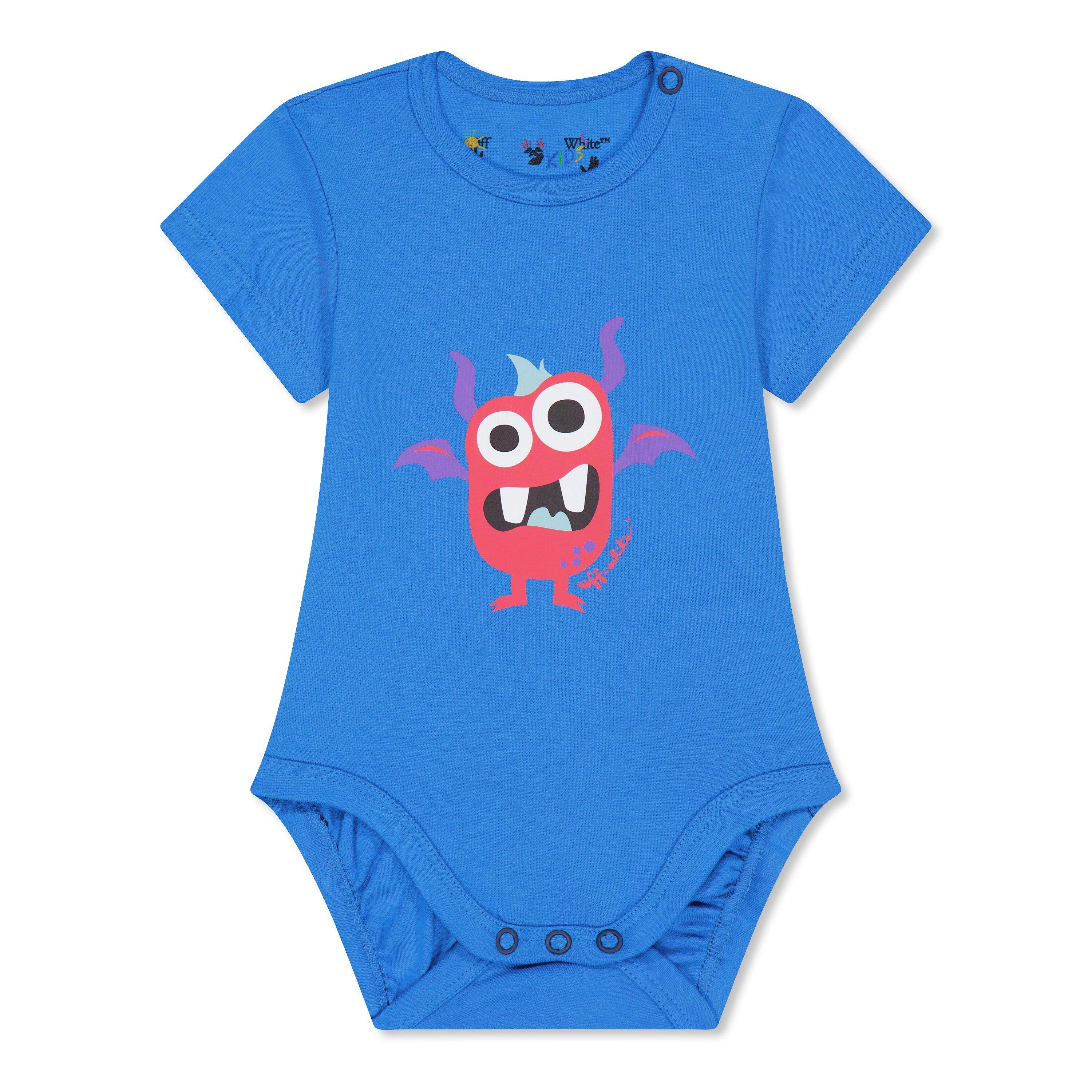 Off White 3 Pack Monster Bodysuits Babies