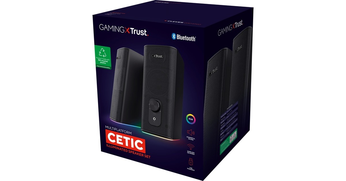 TrustGXT 612 Cetic pc-luidspreker  (Zwart, Bluetooth, RGB)