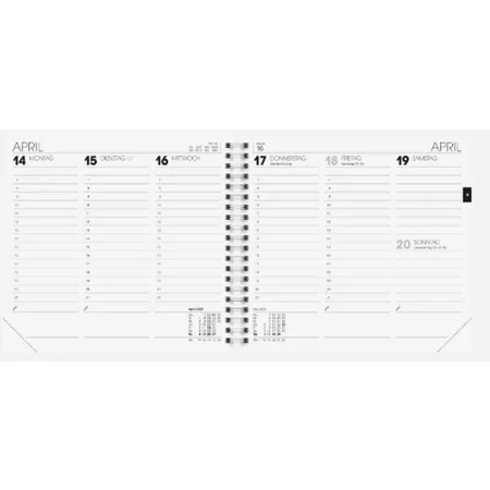 BRUNNEN Wochenkalender Buchkalender 16x15cm, ws2S/1W, Spirale, 2023