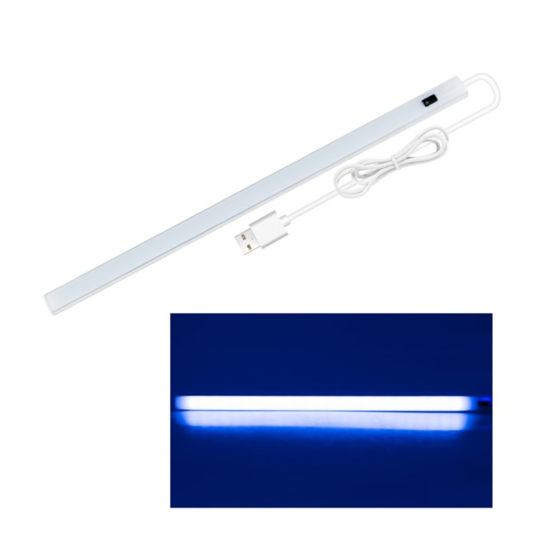 (40cm) Dimmbare USB LED Lichtleiste mit Gestensteuerung und 35 LED's   Klebe Halterung - Kaltweiss