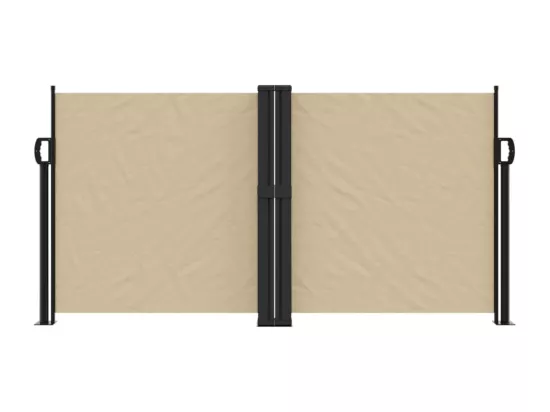 Auvent latéral rétractable beige 120x1200 cm