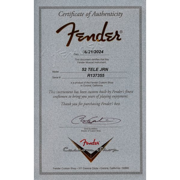 Fender 52 Tele BTB Journeyman Relic