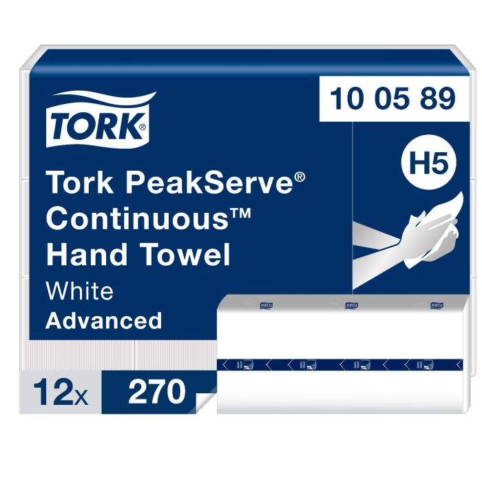Handdoek Tork 100589 PeakServe Continue 1-laags Wit H5 Advanced (100589)