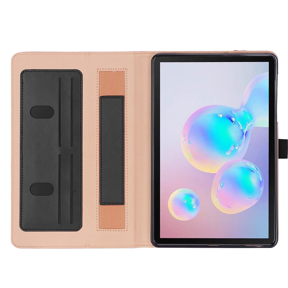 Samsung Galaxy Tab S6 Lite (2024/2022/2020) Leder Tasche Flip Cover mit Handschlaufe - Schwarz