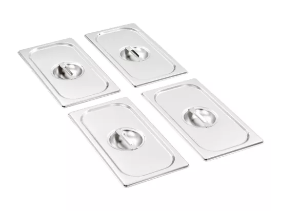 Prolenta Premium - Couvercles de plateau 4 pcs GN 1/3 Acier inoxydable