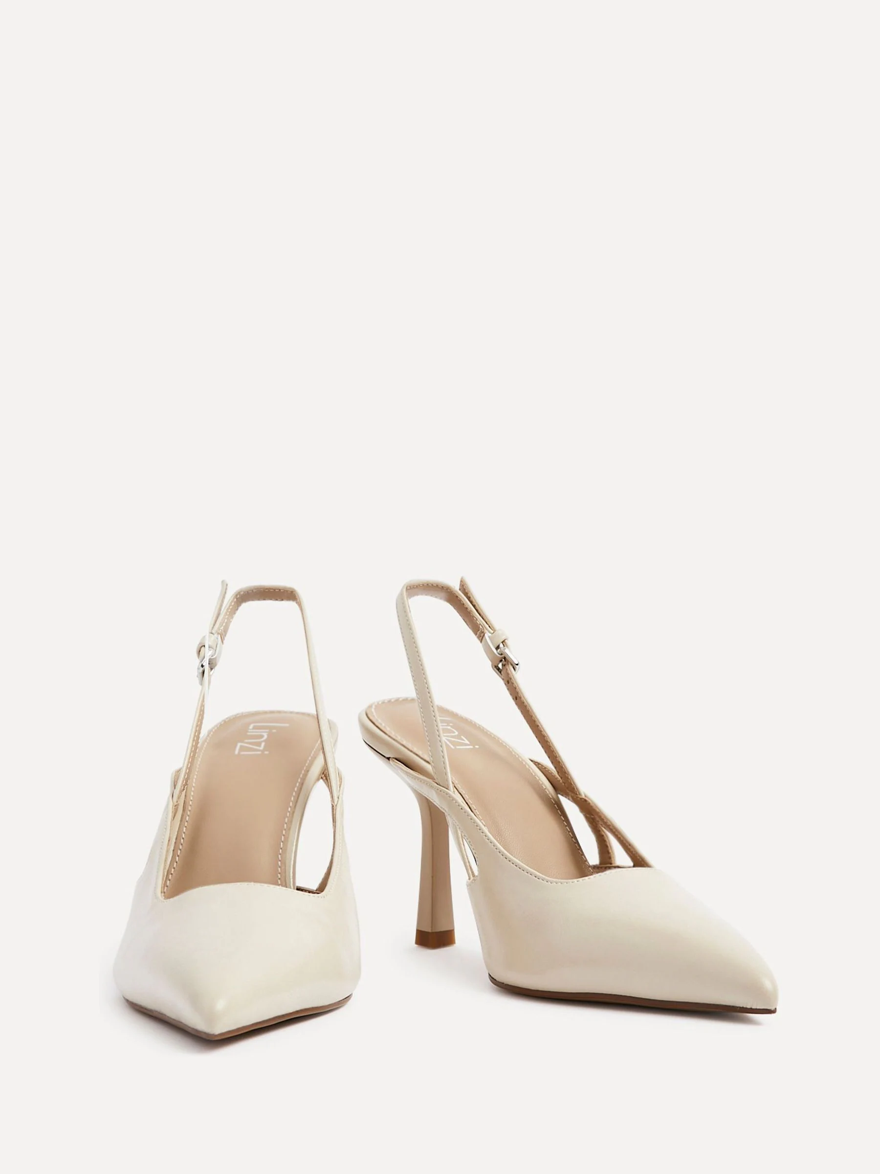 Licht beige - Linzi Rhea Slingback hakken
