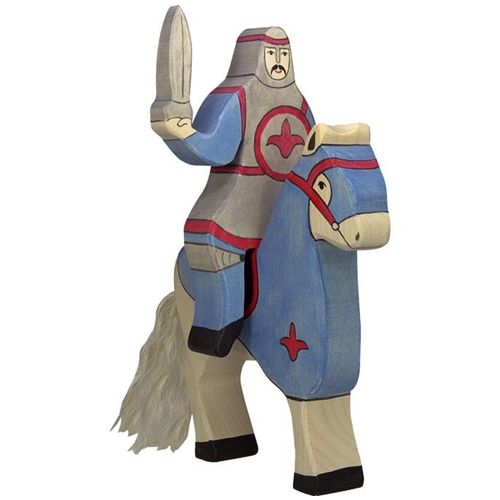 Holztiger ridder rijdend blauw 17 cm