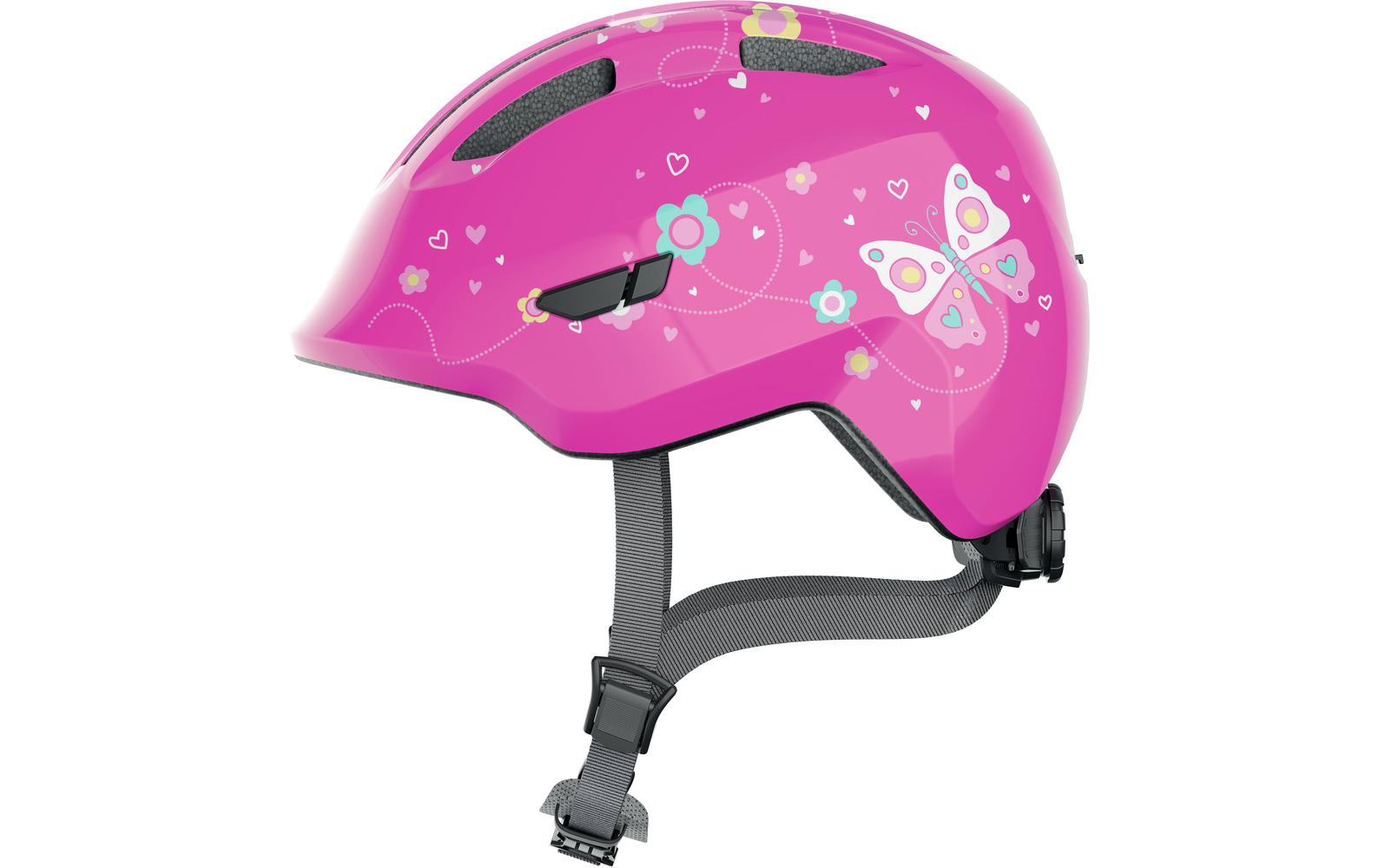Helm Smiley 3.0 Pink Butterfly Shiny, MFahrradhelm für Mädchen
