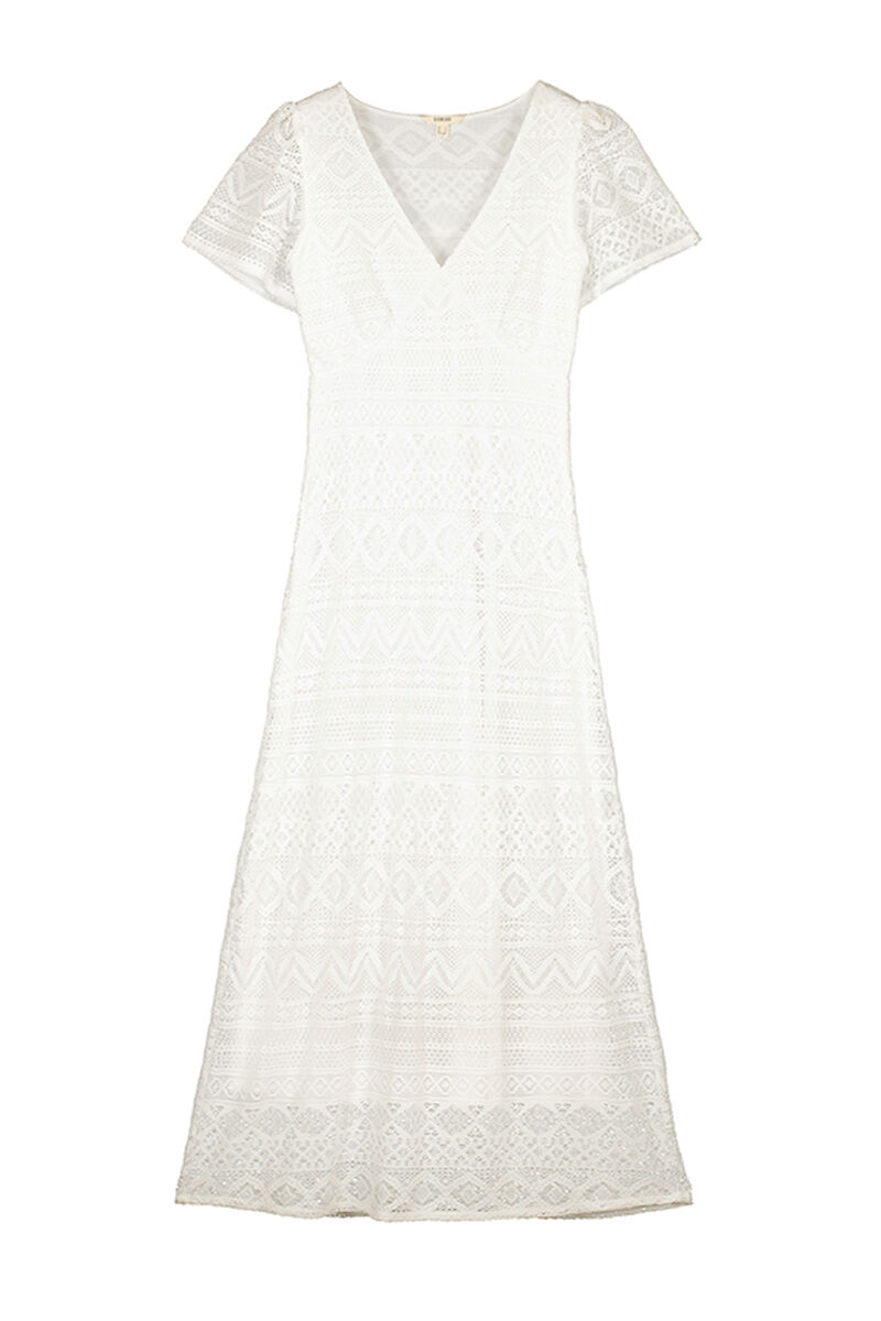 Vestido de crochê tricotado - Marfim