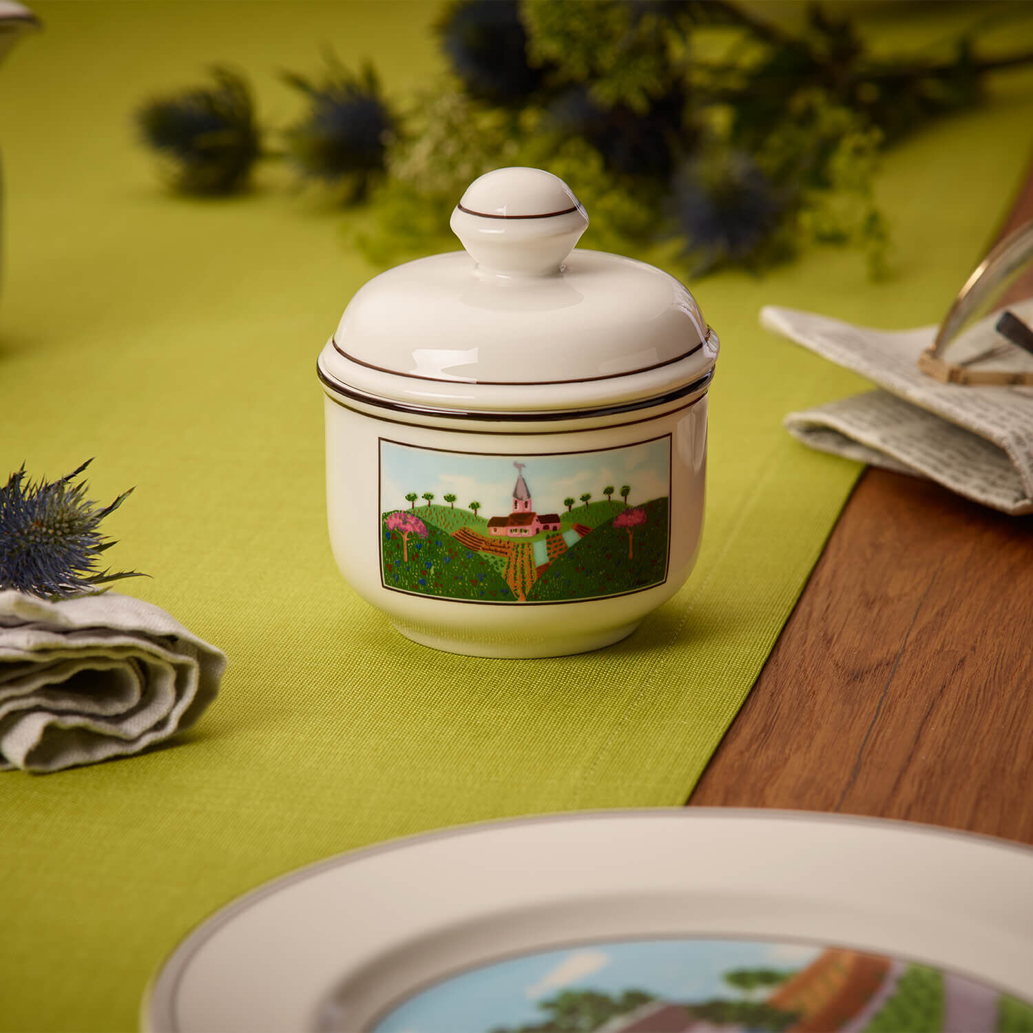Design Naif Sugar bowl Multi-colored, 6.5 oz, Premium Porcelain