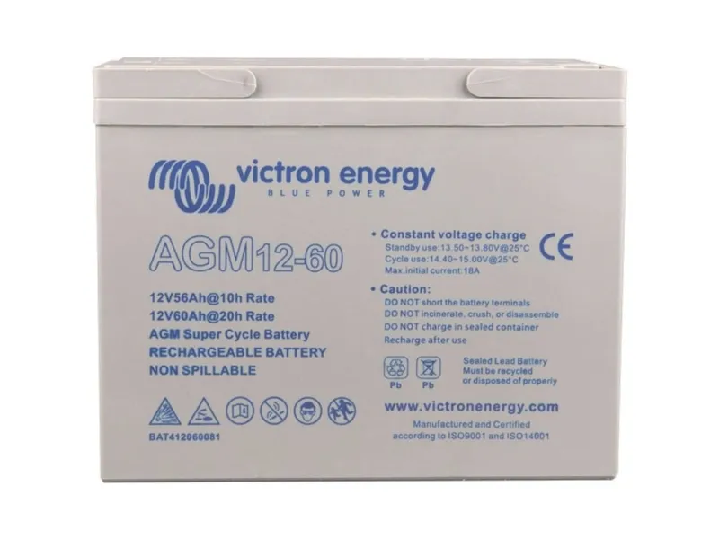 Victron Energy BAT412550084, Genopladeligt batteri, 12 V, 60000 mAh, CE, 138 mm, 227 mm