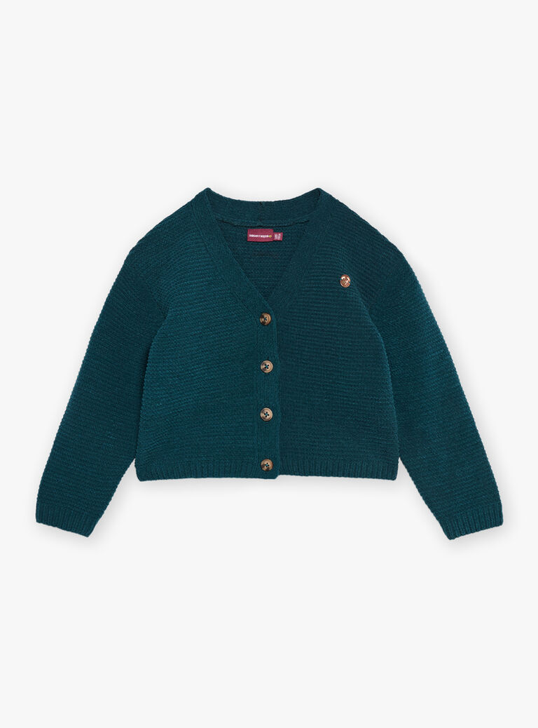 Gilet vert émeraude en maille chenille
