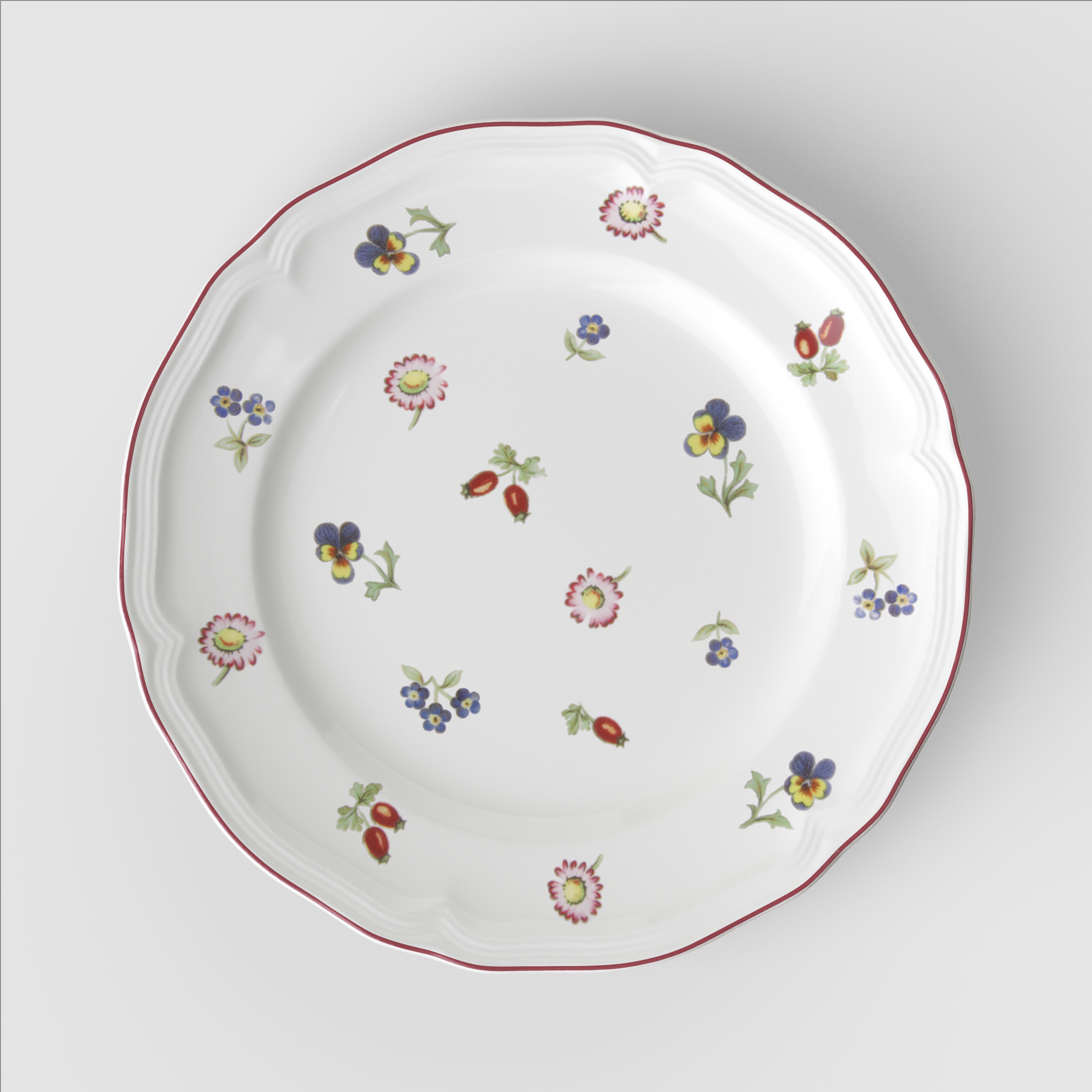Petite Fleur Appetizer and dessert plate White, 8.2'', Premium Porcelain