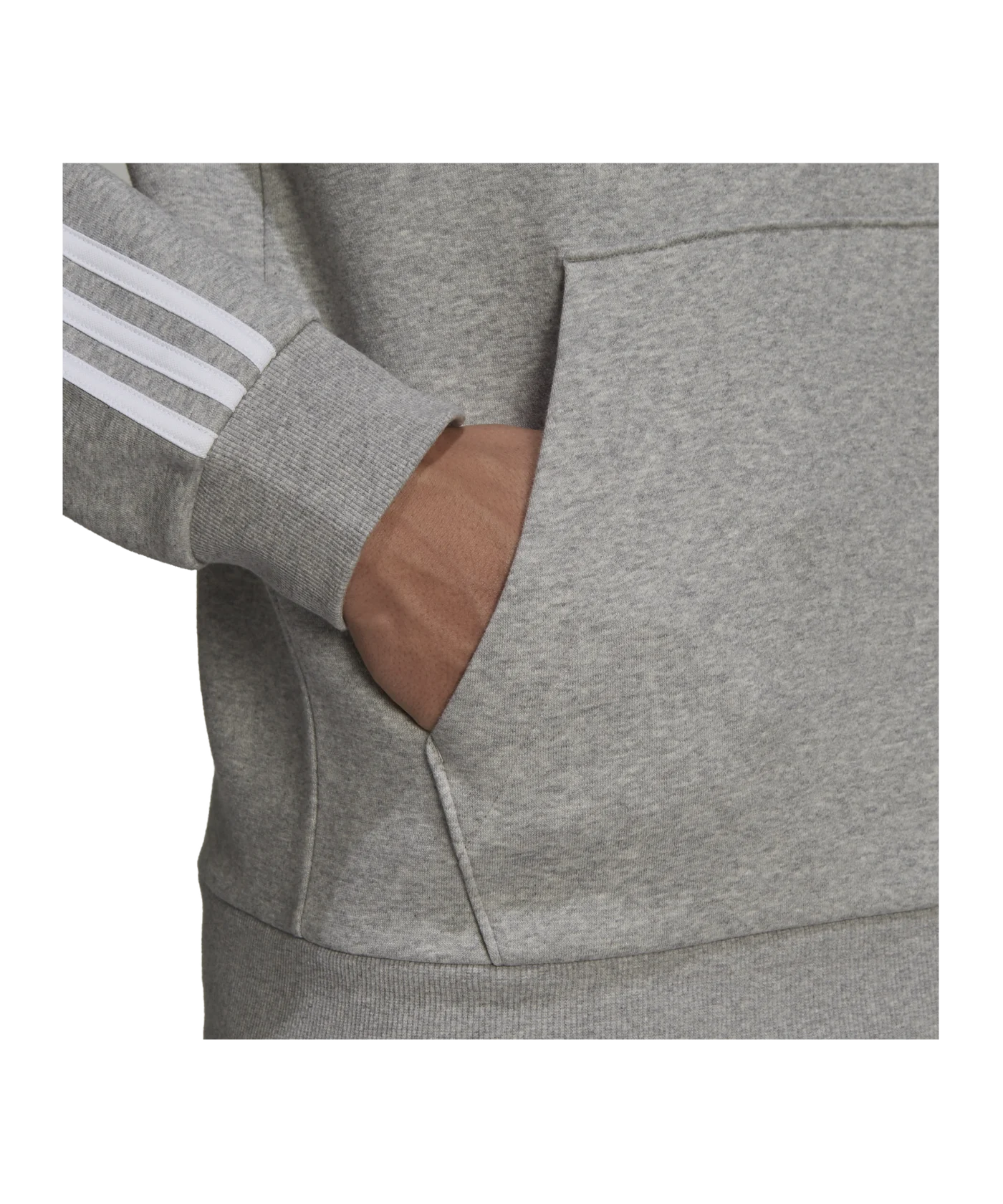 adidas Essentials 3S Hoody Grau Blau Weiss