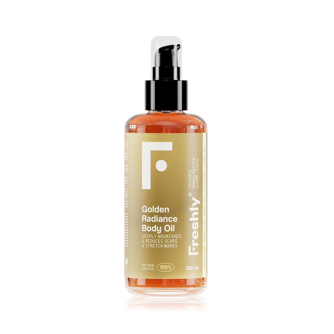 FRESHLY  Óleo Corporal Para Estrias e Cicatrizes - Golden Radiance Body Oil - 200ml
