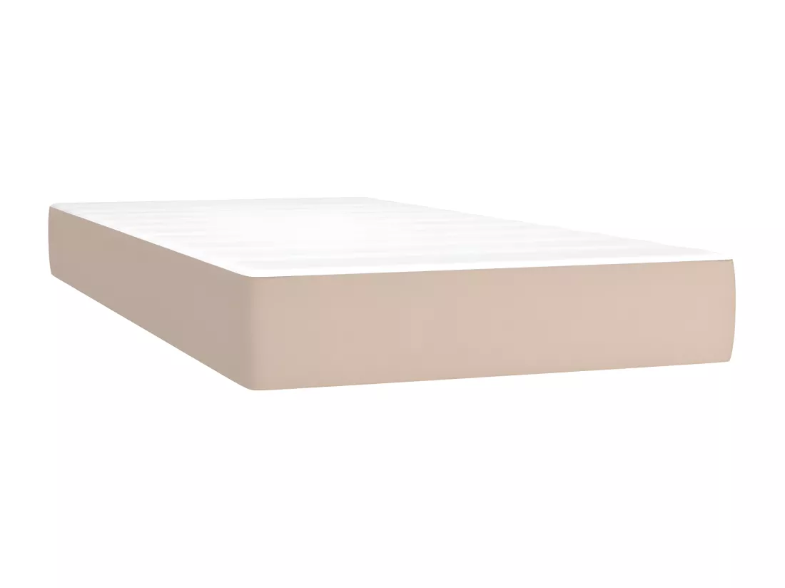 Sommier tapissier matelas LED Cappuccino 100x200 cm Similicuir