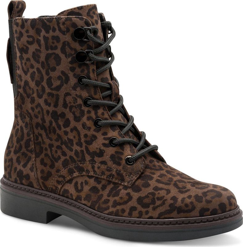 Tamaris - Lace Boot Flat - Kuitlaarzen - Dark Leopard