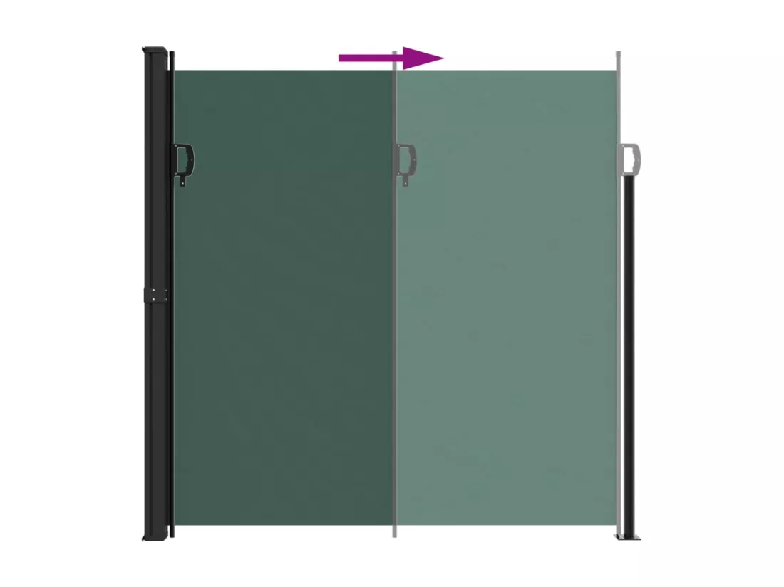 Auvent latéral rétractable vert foncé 200x500 cm