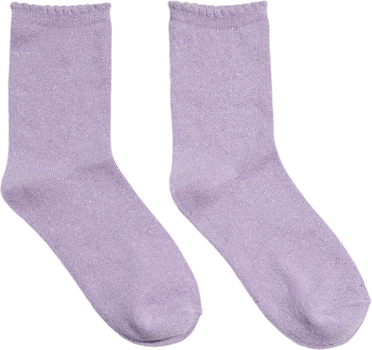 Pieces PCSEBBY GLITTER LONG 1 PACK SOCKS N Pink lavender/silver lurex
