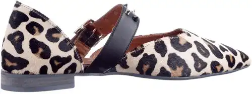 Babouche beige luipaard Fara-59 - maat 43 bandschoen beige luipaard - maat 43 Calandschoen