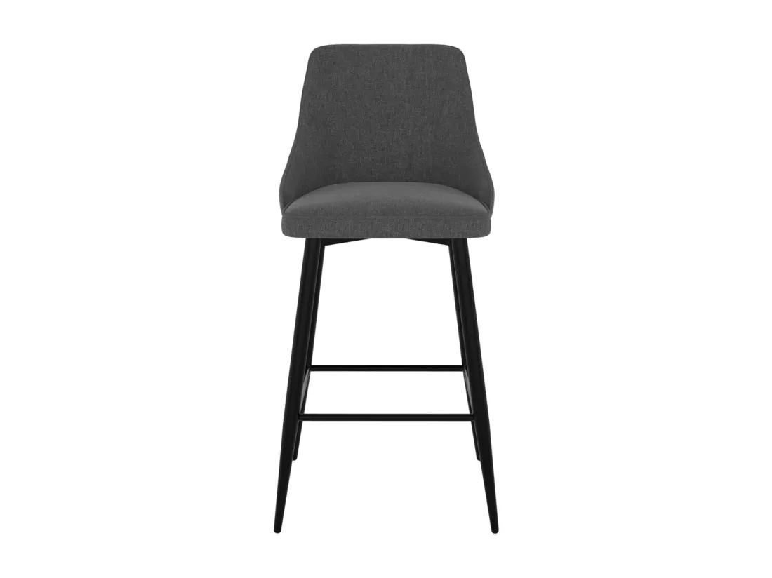 Lot de 2 chaises pour îlot central 66,5 cm en tissu gris foncé - Pipo