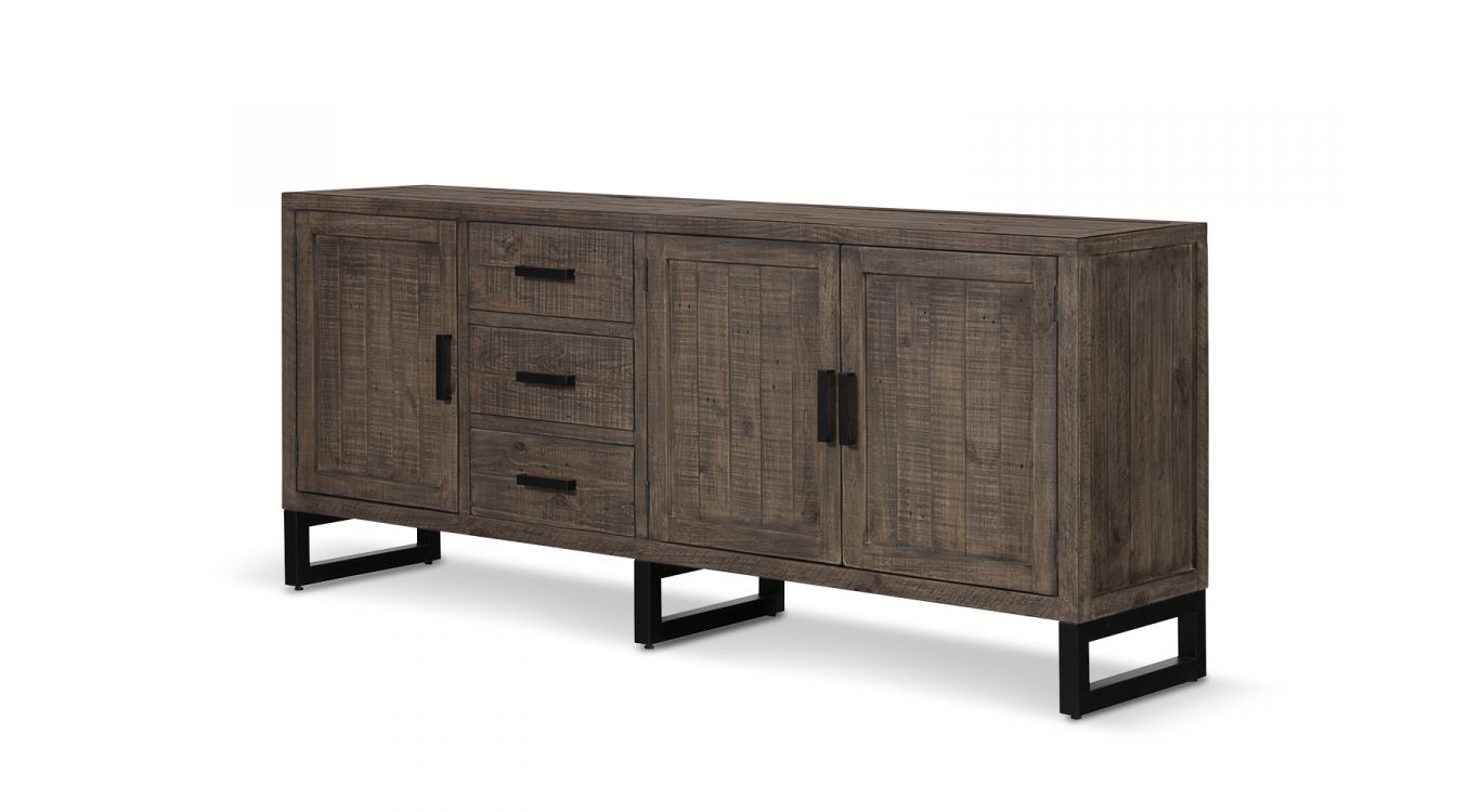Bahut bois marron 200x45x85cm
