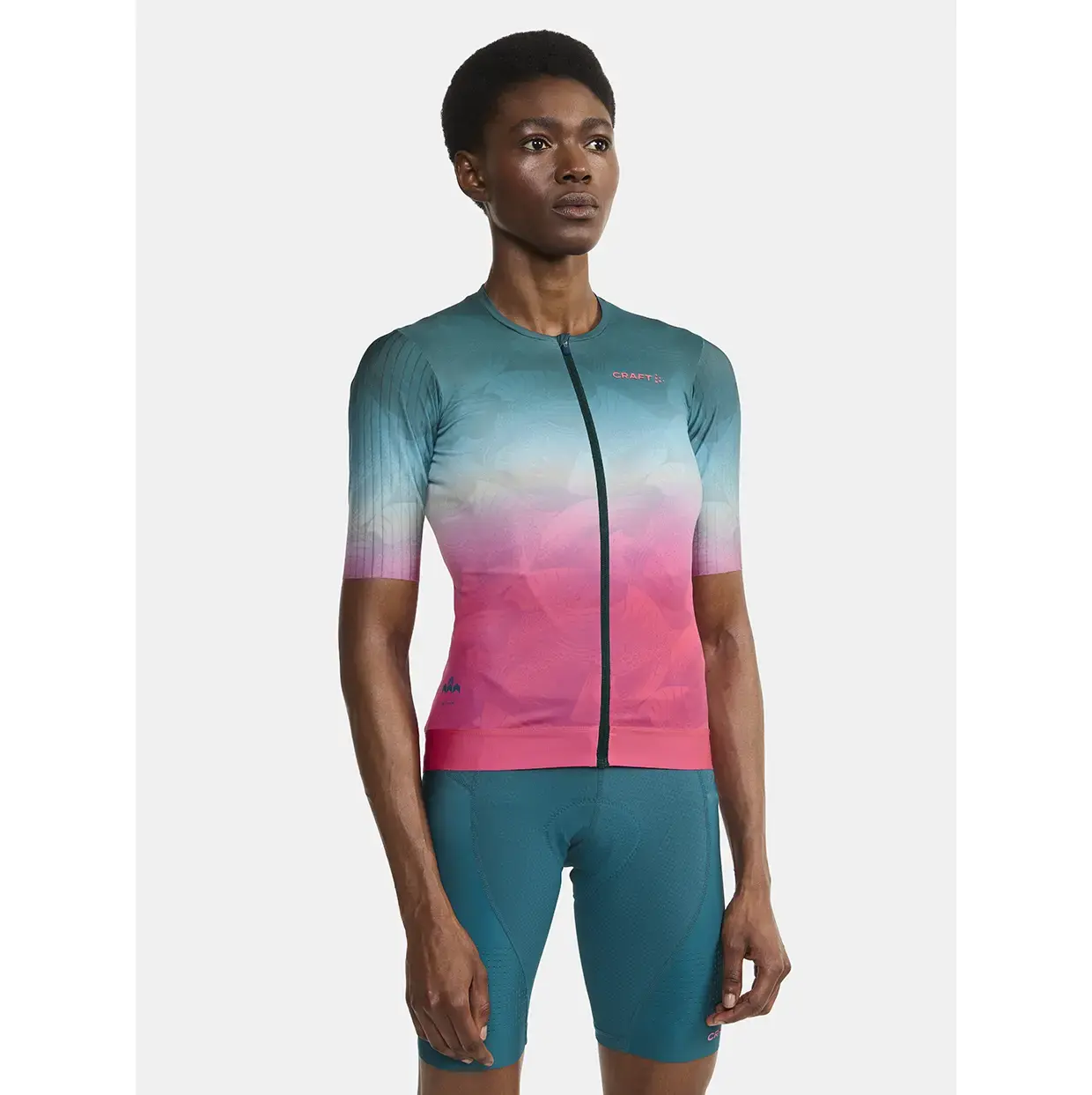 Craft ADV Aero Fietsshirt Korte Mouwen Roze/Groen Dames