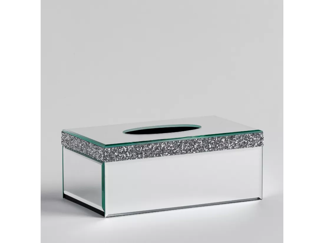 Distributeur De Mouchoirs Stardustello Argent Moyen 10.5 x 26 x 15