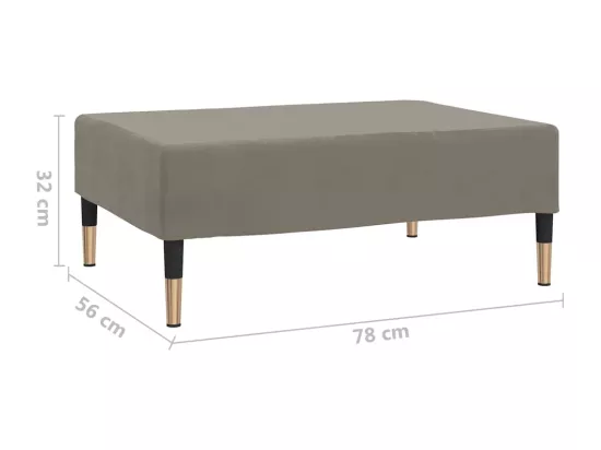 Repose-pied Gris clair 78x56x32 cm Velours