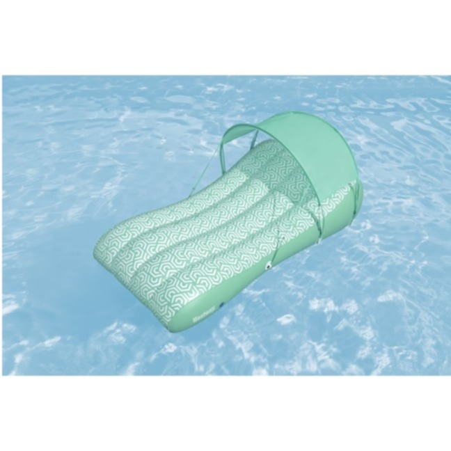 (175cm) Comfy Chill Shaded Lounge Grosse Aufblasbare Wasser Luftmatratze Liegesofa Badeinsel mit Sonnendach (43729) - Grün