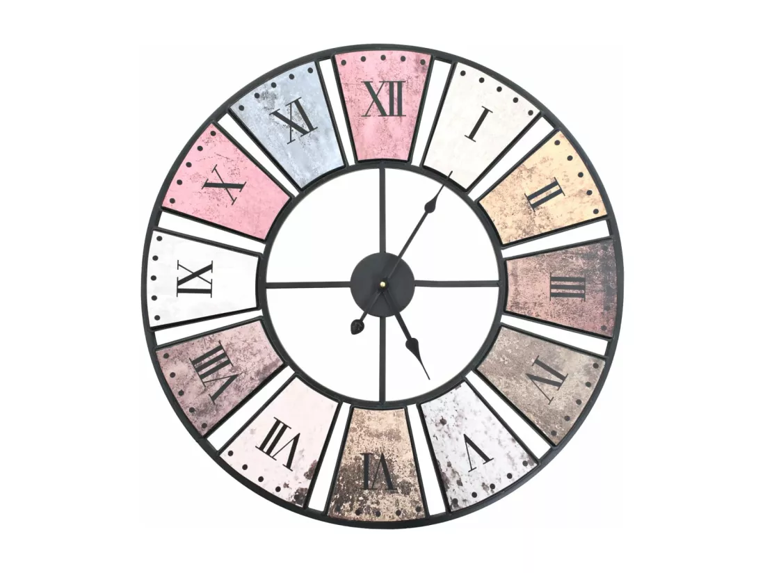 Horloge murale vintage avec mouvement à quartz 60 cm XXL