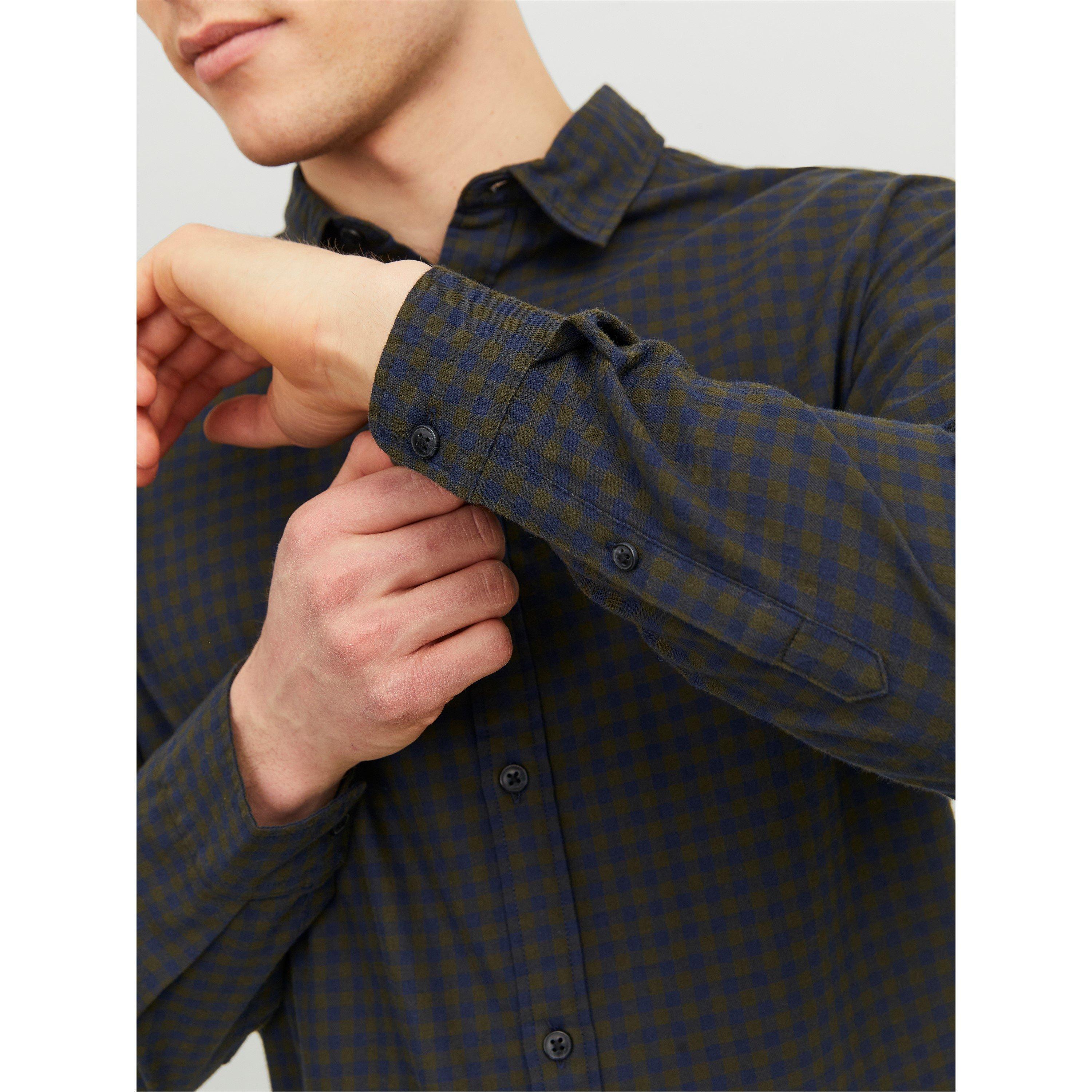 Jack and Jones Gingham Long Sleeve Shirt Mens