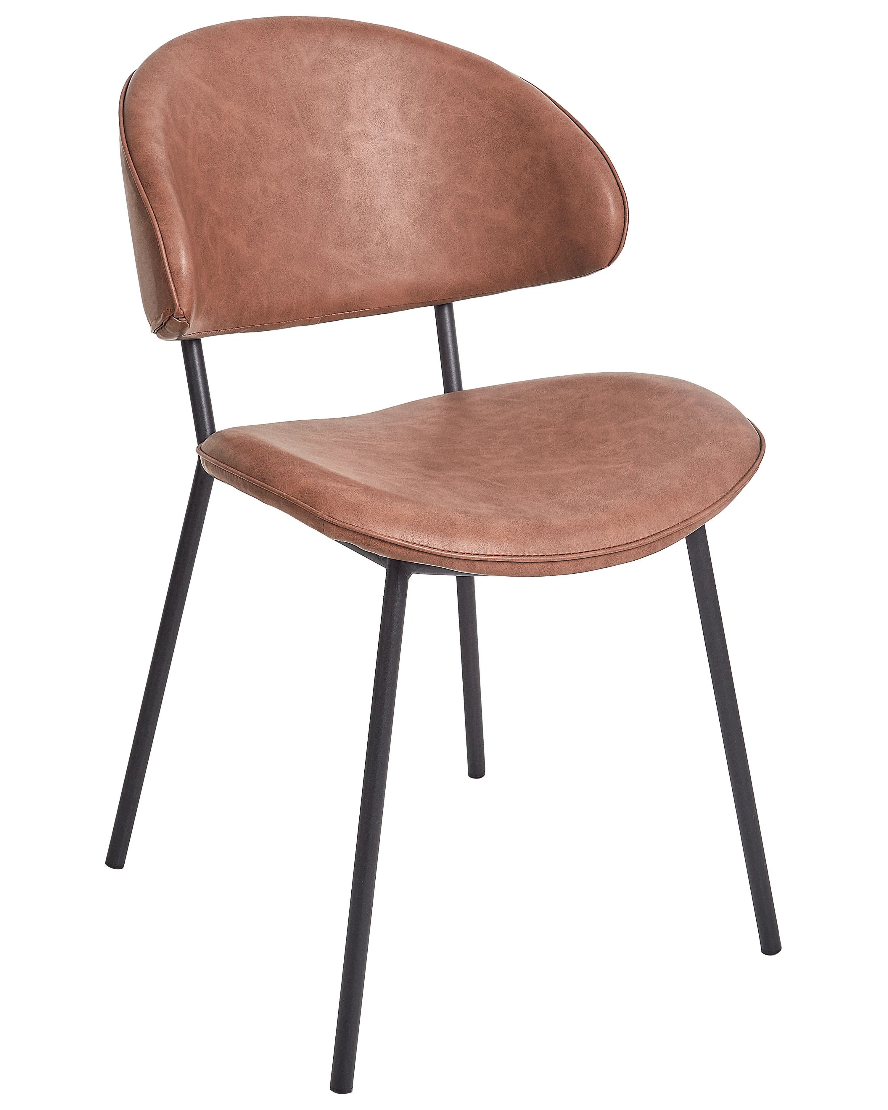 Set van 2 eetkamerstoelen KIANA Kunstleer Bruin