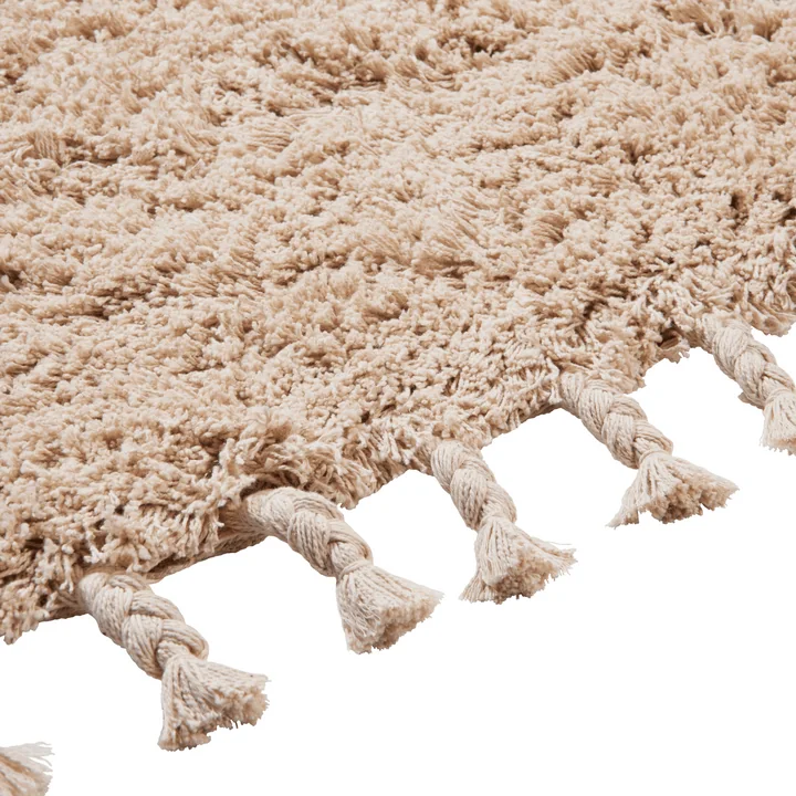 Ferm Living - Amass Hochflor Läufer, 50 x 70 cm, white pepper