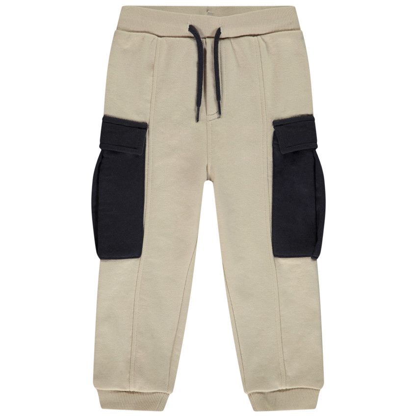 Jogging molleton à poches contrastées pour bébé garçon - Ecru