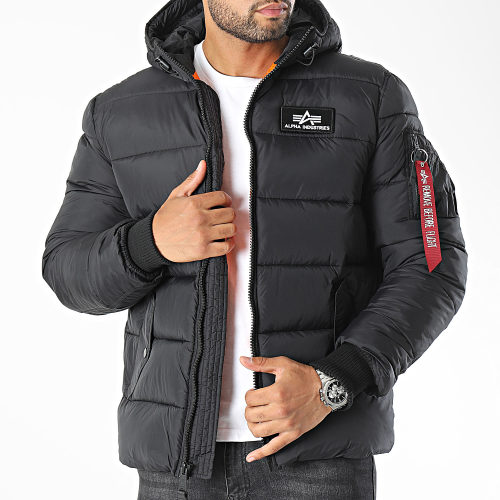 Veste Bomber Capuche Alpha FD 118113 Noir