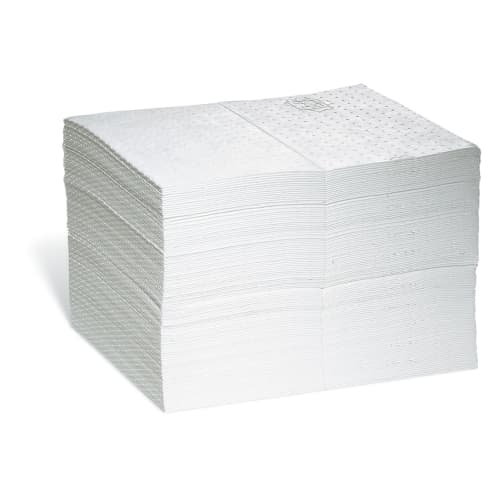 Absorbant en feuilles hydrophobe Pig® double épaisseur pour hydrocarbures 38 x 51 cm