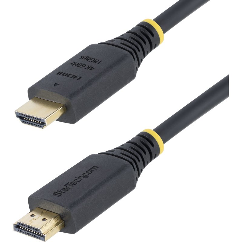 StarTech.com Câble HDMI Haut Débit de 1,5m Certifié Premium, 4K 60Hz/1440p 144Hz, HDR10/HDCP 2.2/ARC, 18Gbps, Cordon HDMI 2.0 UHD pour TV/Moniteur/Affichage, Gaine TPE