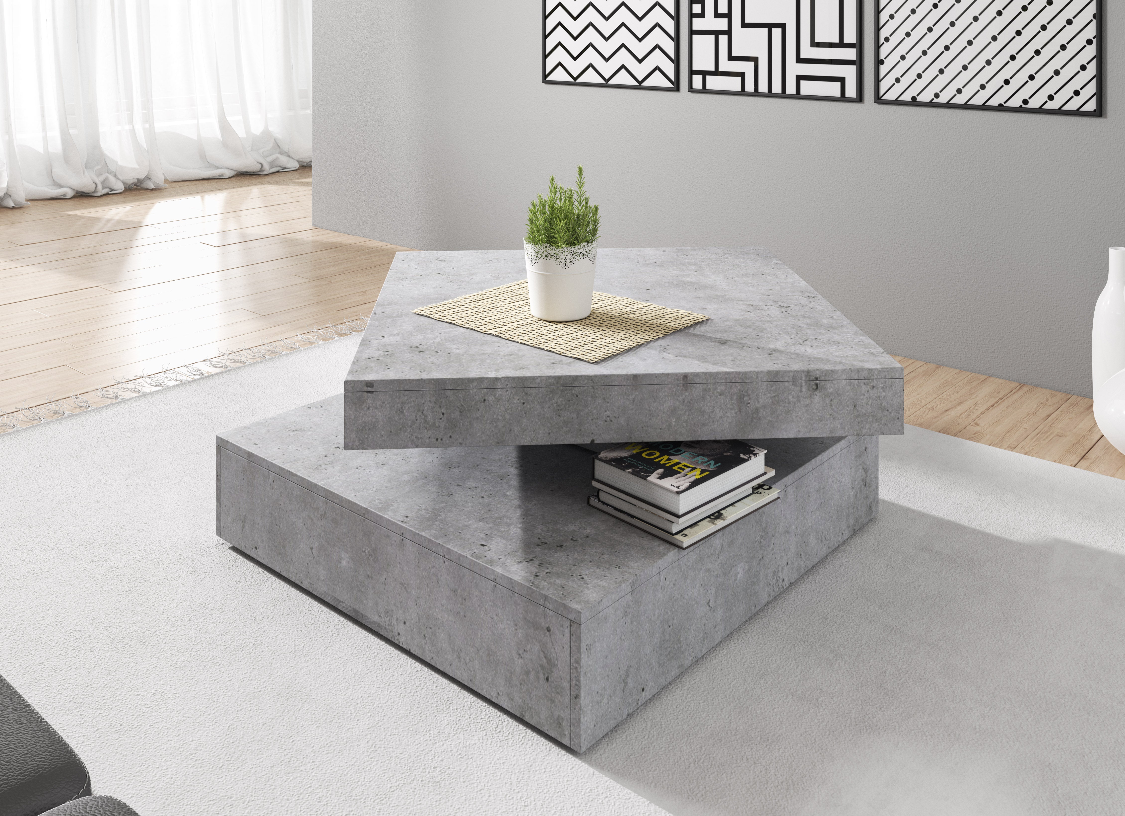 Carlo - Salontafel verstelbaar - Betonlook
