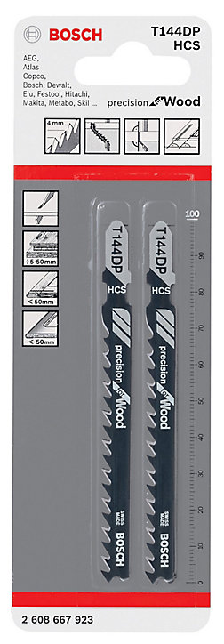 Lame scie sauteuse T droite grossière Bosch Bois tendre T144DP, lot de 2