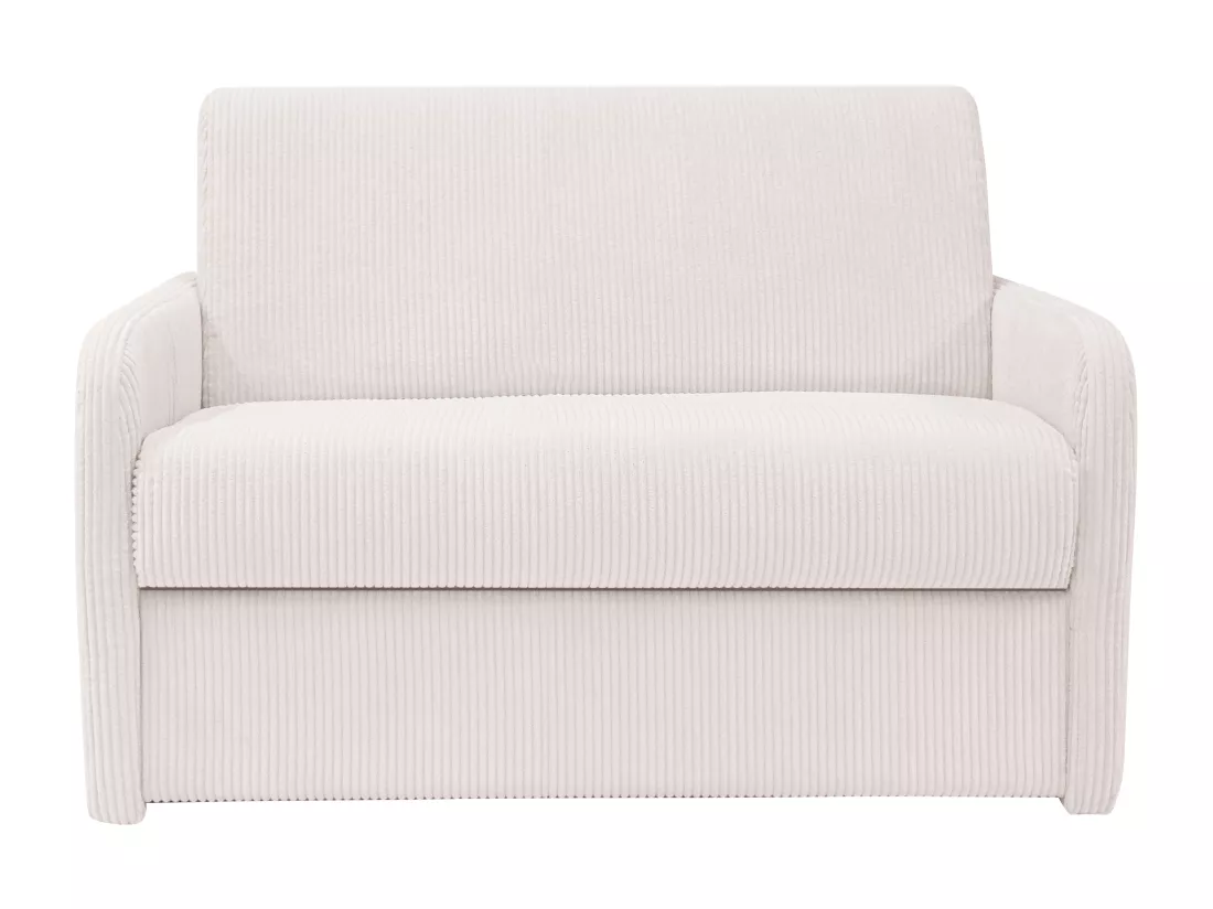 Fauteuil convertible express en velours côtelé beige - Couchage 70 cm - NADOA