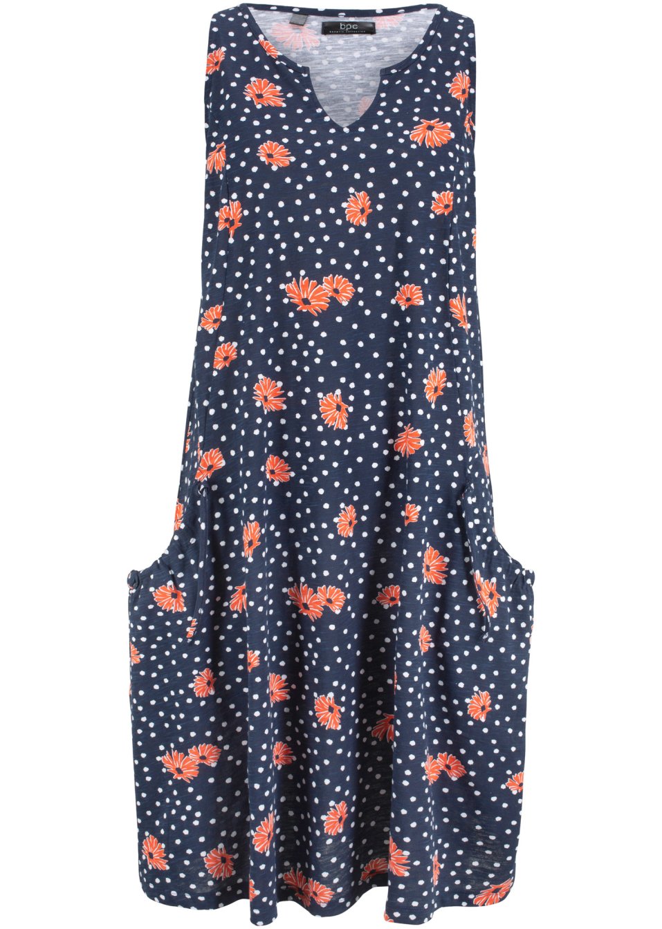 Robe en jersey coton avec poches, trapèze