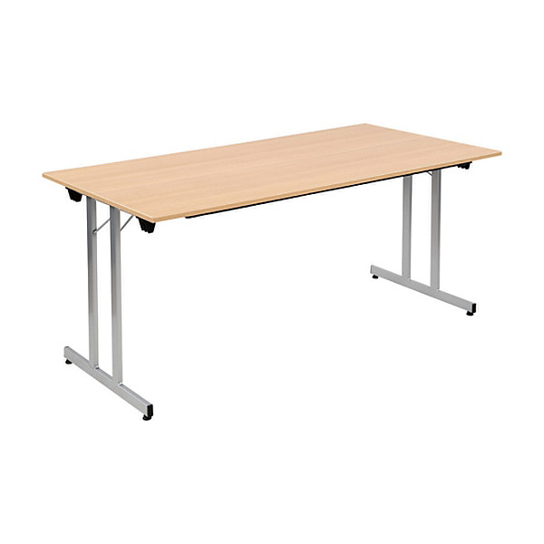 Table pliante multiples usages rectangle L. 160 x P. 80 cm  - Chêne pieds Aluminium