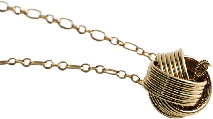 MANGO Interlocking hoops pendant chain ne Gold